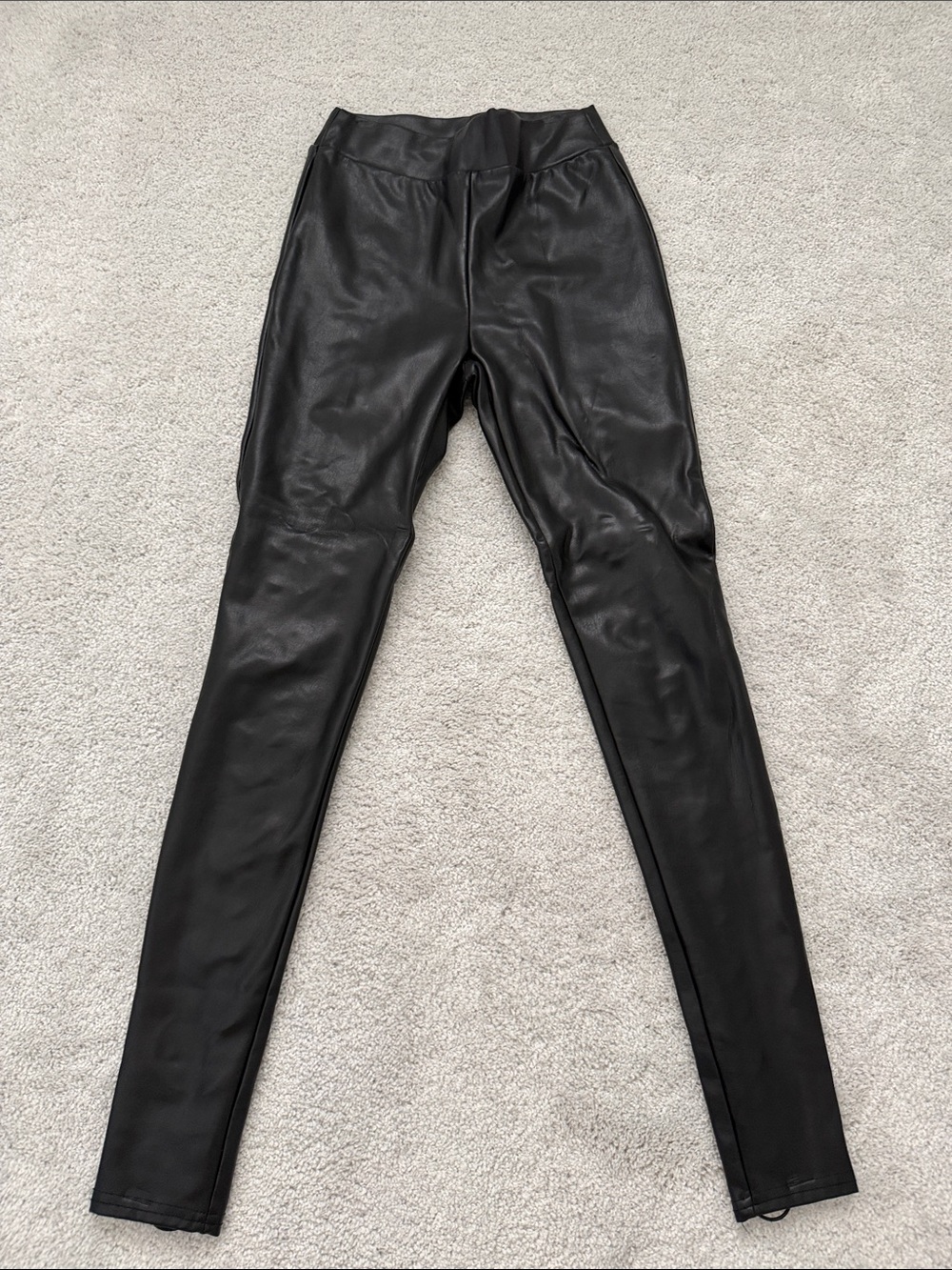Honey Punch Black Faux Leather Leggings